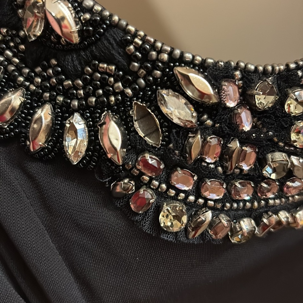 NWOT David Meister Black Embellished Maxi Dress Gown Women’s Size 8 - Picture 13 of 14